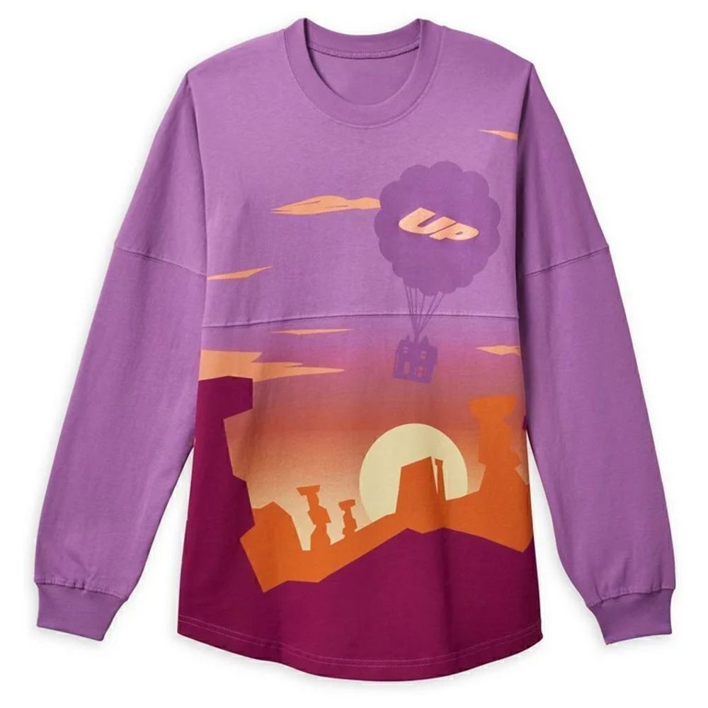 Disney Spirit Jersey UP Paradise Falls Shirt Size XS Purple Long Sleeve